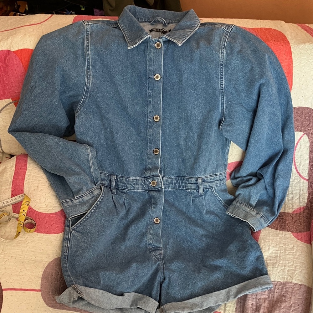 Nasty Gal Light Blue Denim Romper